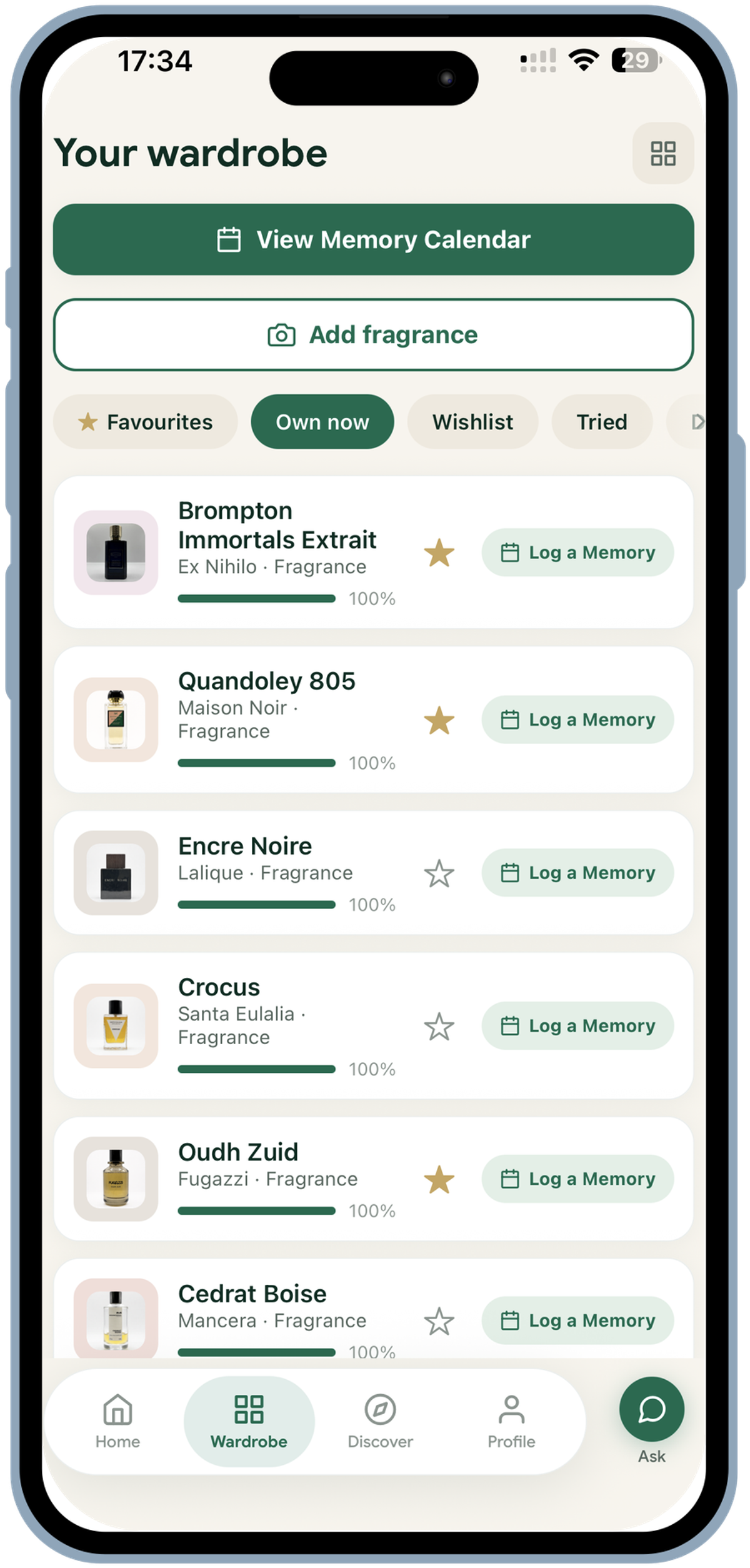 An ilé fragrance wardrobe